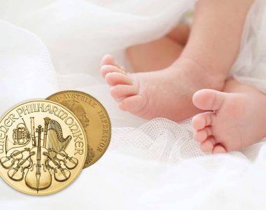 Zlatne kovanice kao poklon za novorođenče